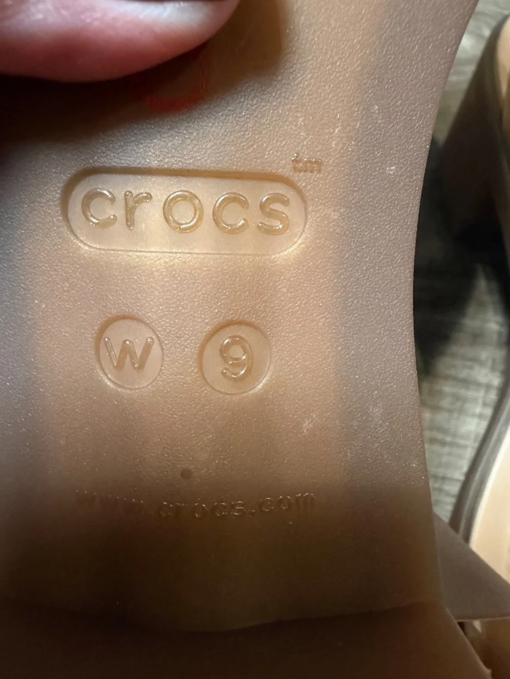 CROCS ISABELLA BLOCK HEEL SANDALS - BEIGE WOMENS SIZE 9 - Picture 7 of 7
